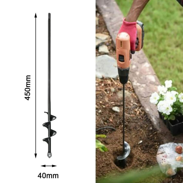 24*3in Planting Auger Spiral Hole Drill Bit For Garden Yard Earth Planter Digger 